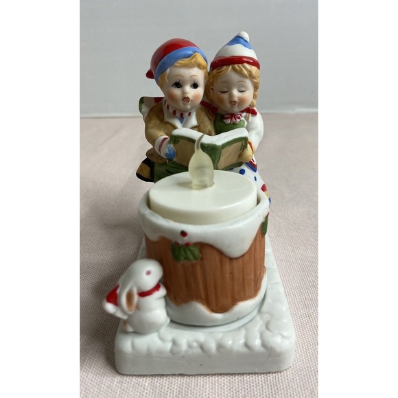 W.A. Other - Christmas Carolers Candle Holder Boy & Girl Porcelain Vintage 1982 WA Taiwan